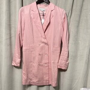 Fleur du Mal Soft Pink Double-Breasted Blazer